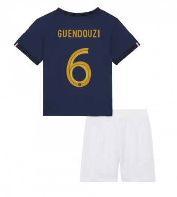 Frankrig Matteo Guendouzi #6 Hjemmebanesæt Børn VM 2022 Kort ærmer (+ korte bukser)